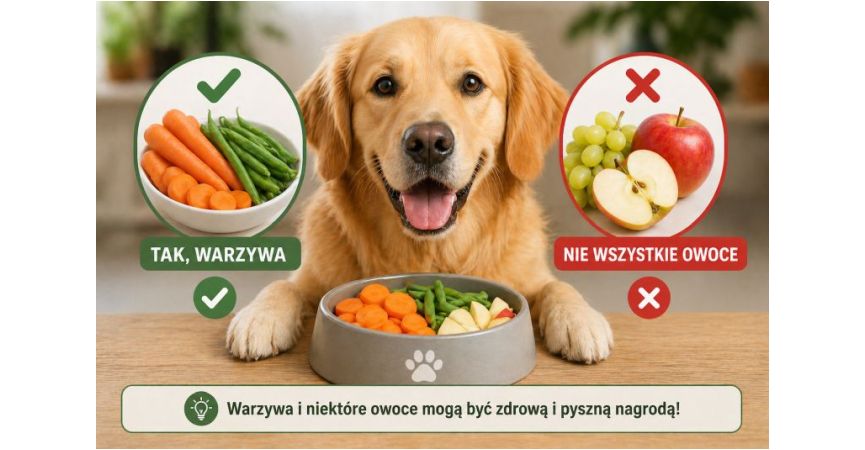 Czy dawać warzywa psu? Marchewki, fasola i owoce jako smakołyki.