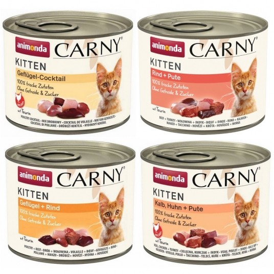 ANIMONDA CARNY KITTEN MIX 4 SMAKÓW 12X200G -zdjęcie numer 1