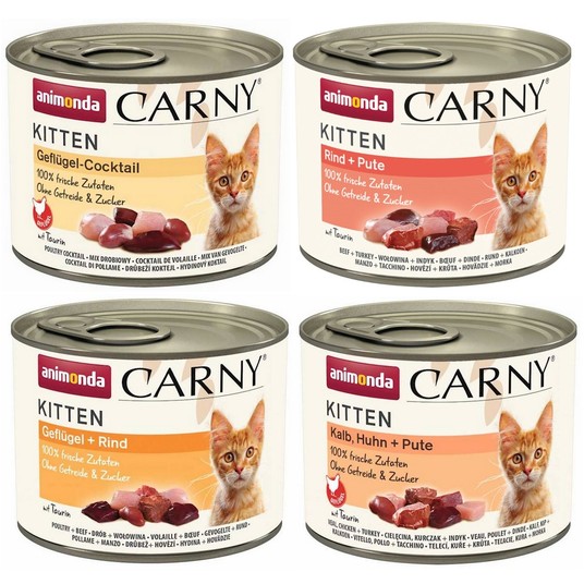 ANIMONDA CARNY KITTEN MIX 4 SMAKÓW 12X200G -zdjęcie numer 1