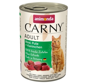 Animonda Carny Adult Wołowina, Indyk i Królik 400g