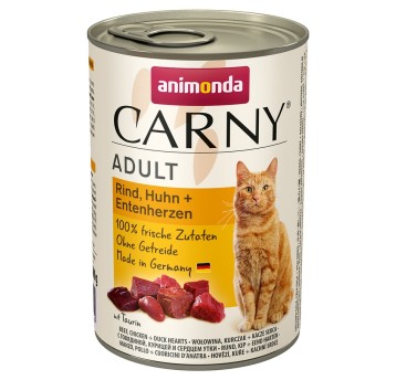 Animonda Carny Adult Wołowina, Kurczak i Kacze Serca 400g