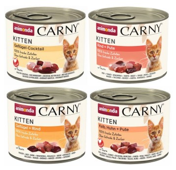 ANIMONDA CARNY KITTEN MIX 4 SMAKÓW 12X200G