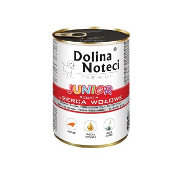Dolina Noteci Puszka dla Psa Junior Serca Wołowe 400g