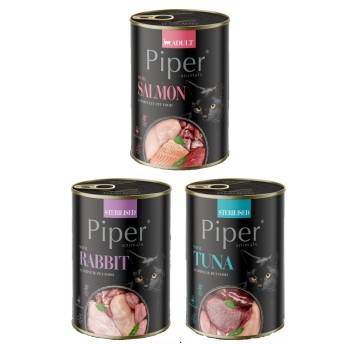 PIPER KOT MIX 3 SMAKÓW 12X400G