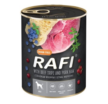 Rafi Puszka dla Psa Żołądki Wołowe z Szynką 800g